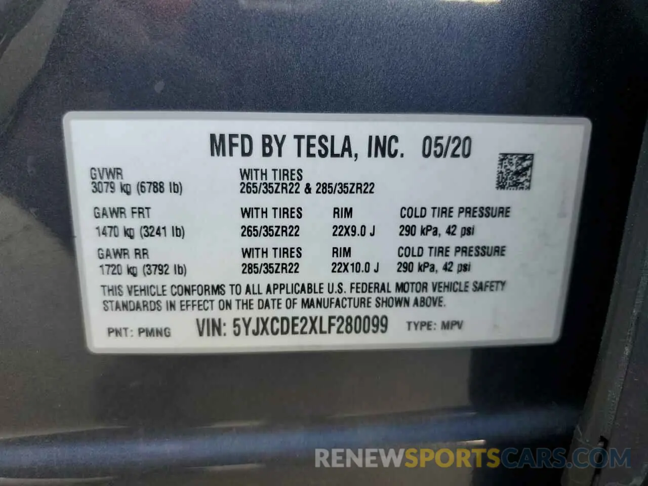 13 Фотография поврежденного автомобиля 5YJXCDE2XLF280099 TESLA MODEL X 2020