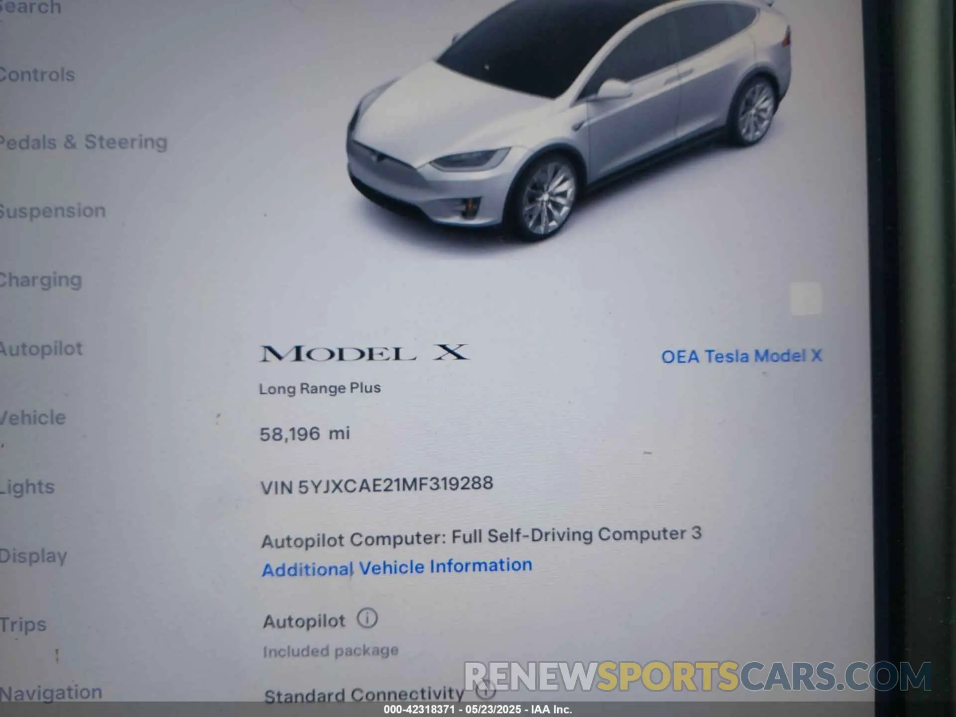 7 Photograph of a damaged car 5YJXCAE21MF319288 TESLA MODEL X 2021