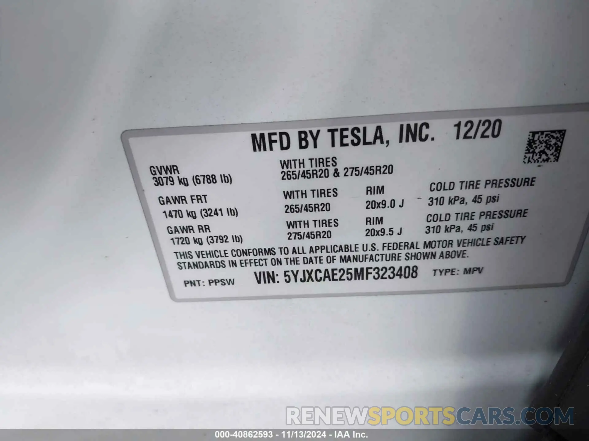 9 Фотография поврежденного автомобиля 5YJXCAE25MF323408 TESLA MODEL X 2021