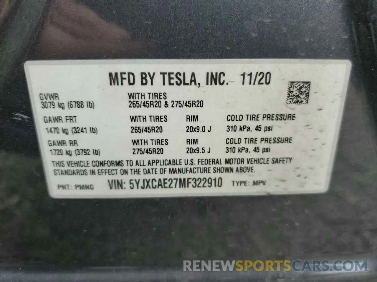 13 Photograph of a damaged car 5YJXCAE27MF322910 TESLA MODEL X 2021