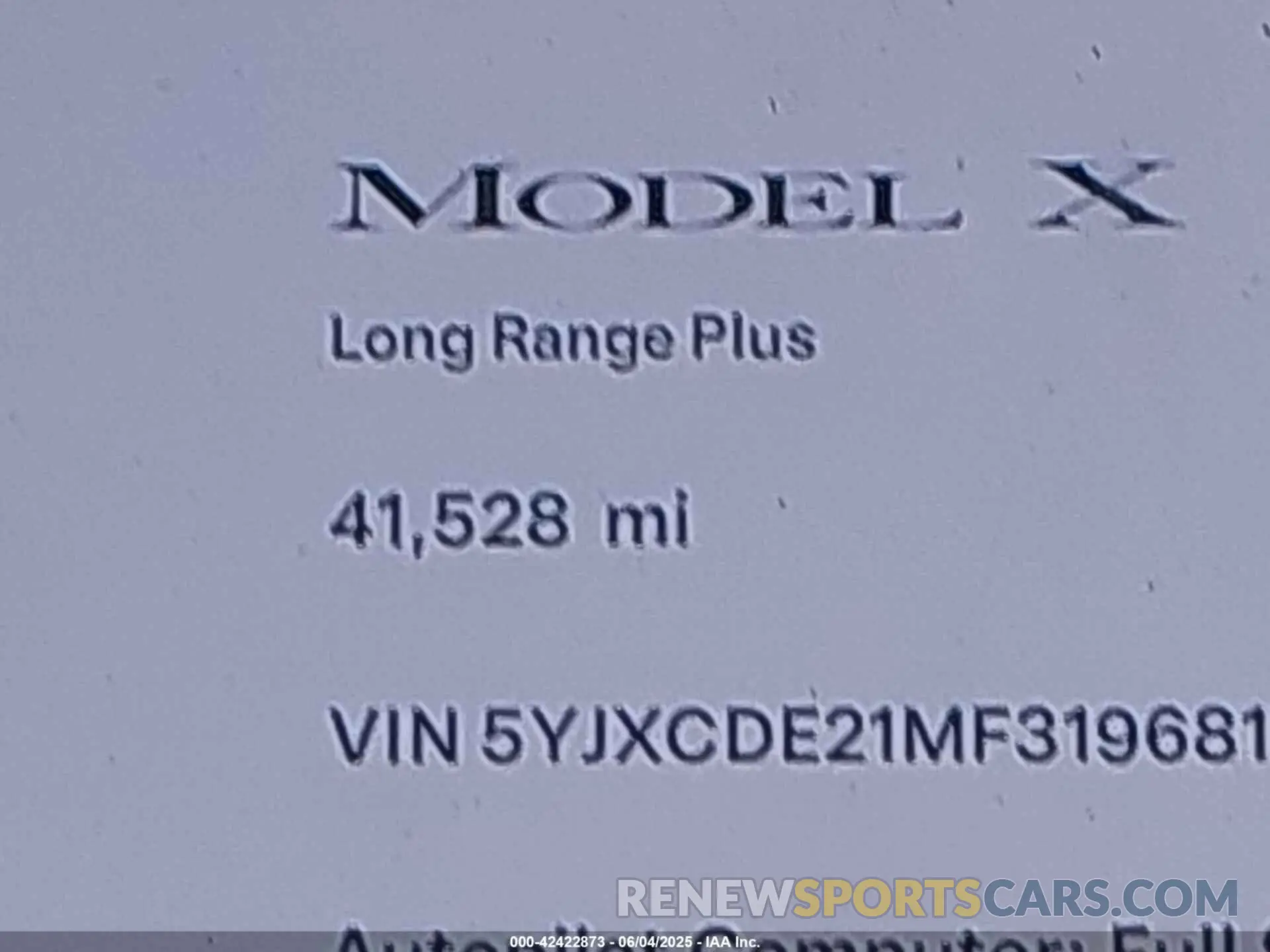 15 Photograph of a damaged car 5YJXCDE21MF319681 TESLA MODEL X 2021