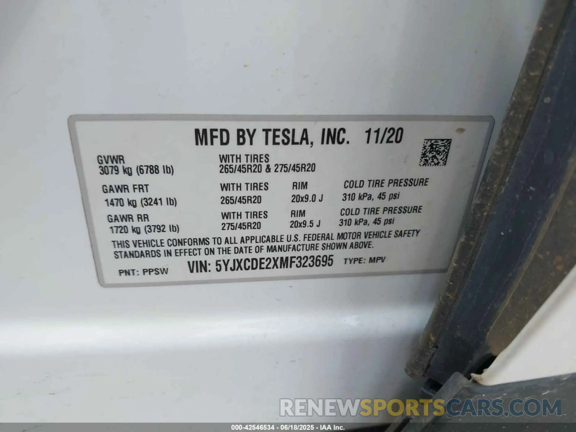9 Фотография поврежденного автомобиля 5YJXCDE2XMF323695 TESLA MODEL X 2021