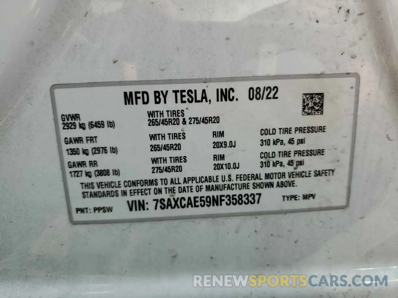 13 Photograph of a damaged car 7SAXCAE59NF358337 TESLA MODEL X 2022