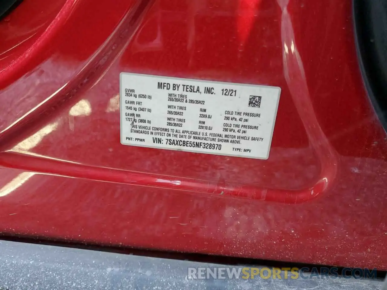 13 Photograph of a damaged car 7SAXCBE55NF328970 TESLA MODEL X 2022