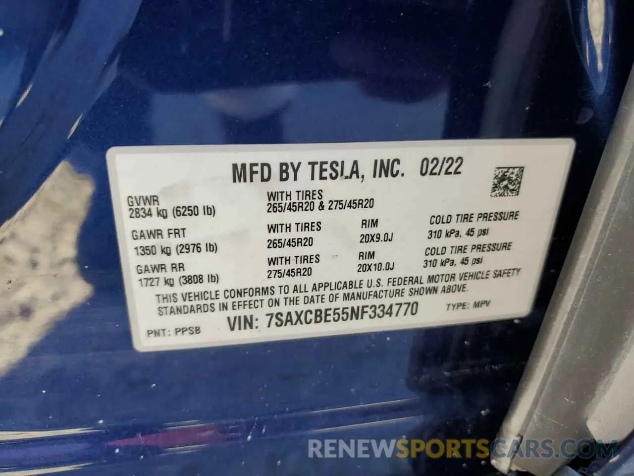 14 Photograph of a damaged car 7SAXCBE55NF334770 TESLA MODEL X 2022