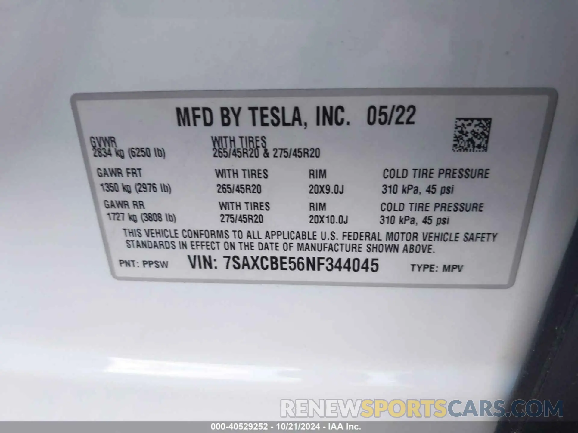 9 Фотография поврежденного автомобиля 7SAXCBE56NF344045 TESLA MODEL X 2022