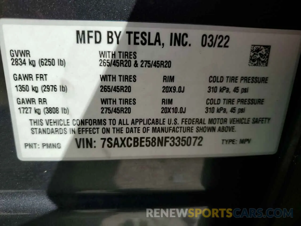 13 Фотография поврежденного автомобиля 7SAXCBE58NF335072 TESLA MODEL X 2022