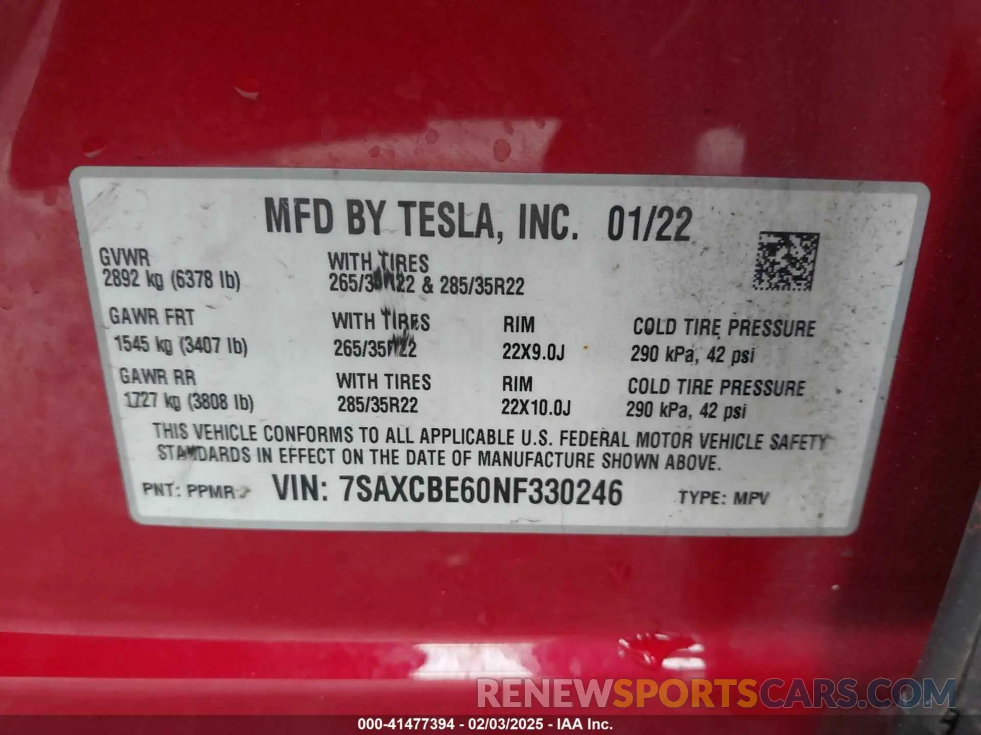 9 Photograph of a damaged car 7SAXCBE60NF330246 TESLA MODEL X 2022