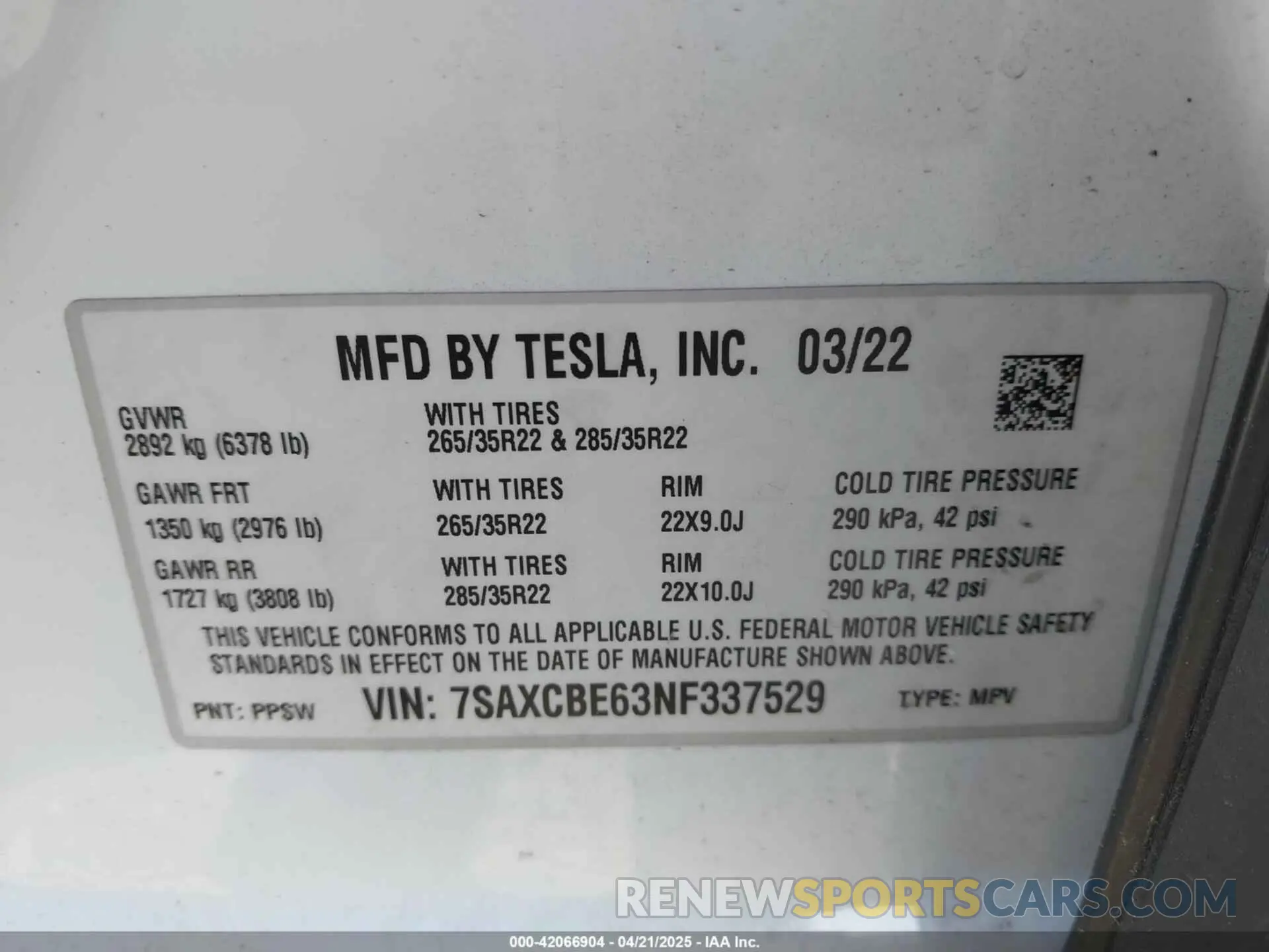 9 Photograph of a damaged car 7SAXCBE63NF337529 TESLA MODEL X 2022