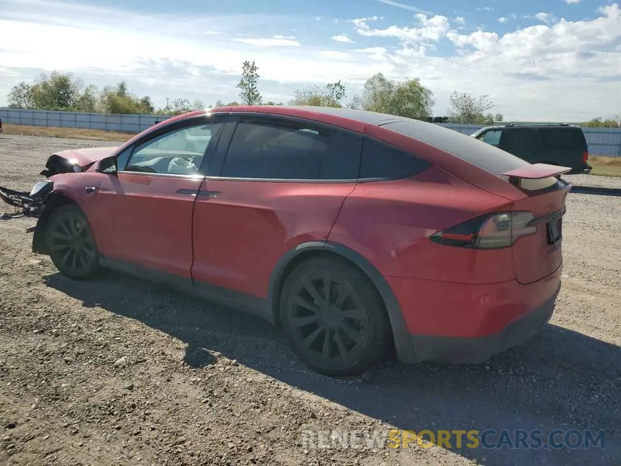 2 Photograph of a damaged car 7SAXCBE63NF345744 TESLA MODEL X 2022