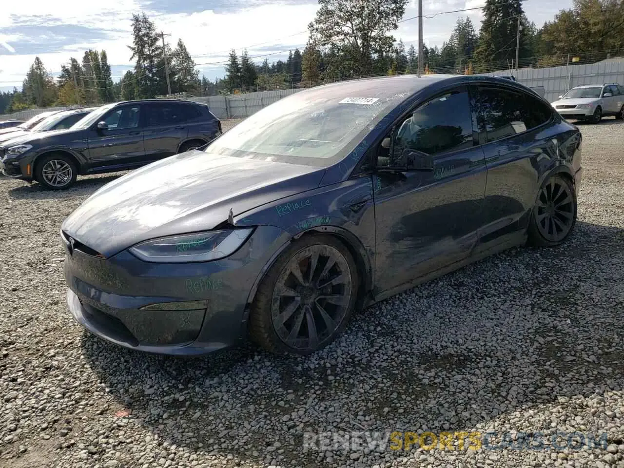 1 Photograph of a damaged car 7SAXCBE67NF359257 TESLA MODEL X 2022