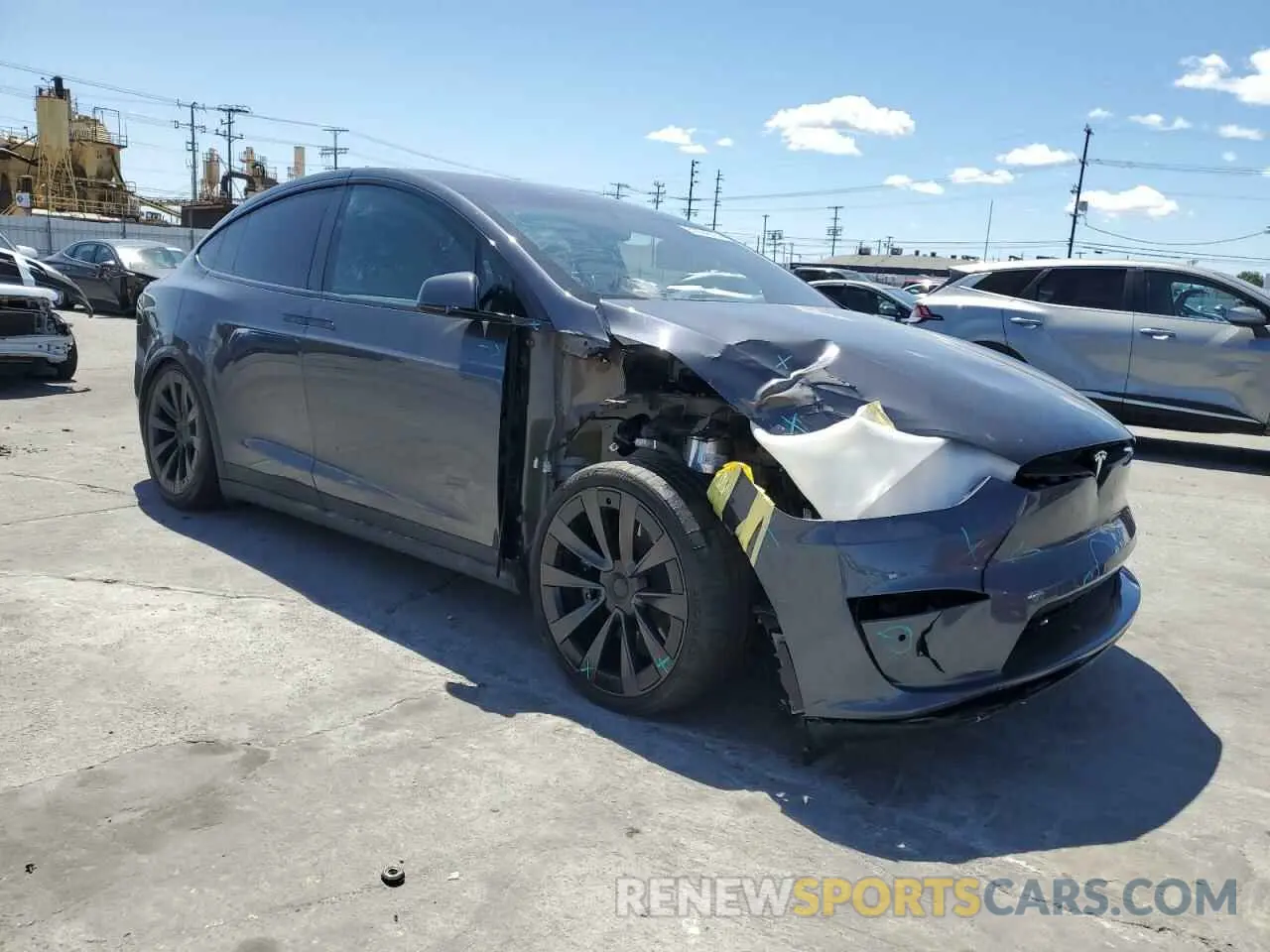 4 Фотография поврежденного автомобиля 7SAXCBE68NF362443 TESLA MODEL X 2022
