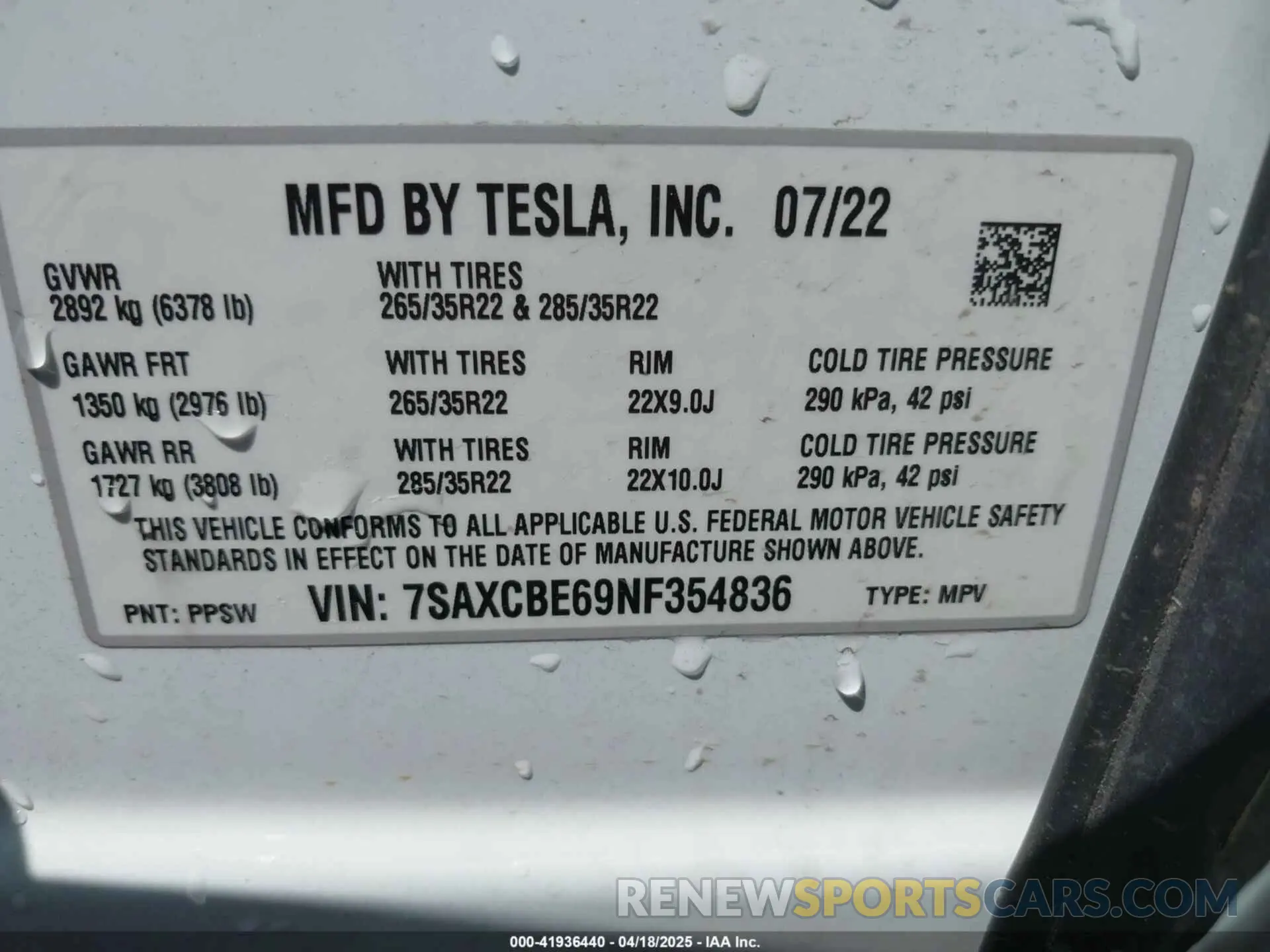9 Фотография поврежденного автомобиля 7SAXCBE69NF354836 TESLA MODEL X 2022
