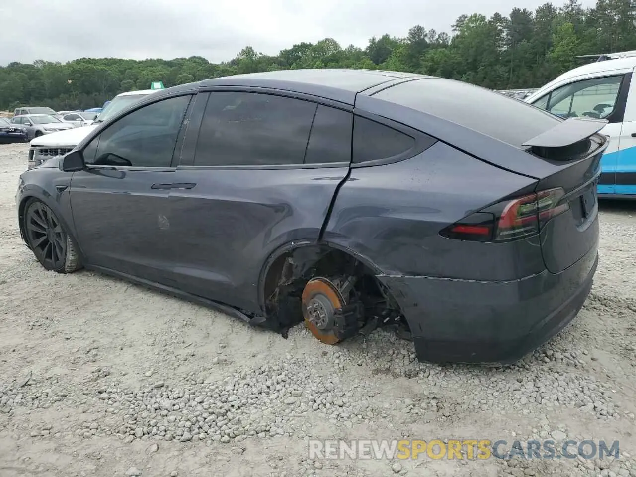 2 Photograph of a damaged car 7SAXCBE6XNF333784 TESLA MODEL X 2022