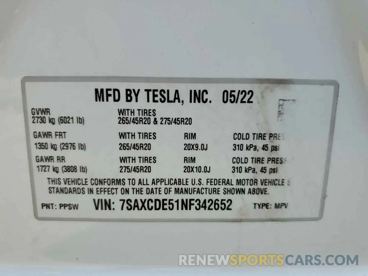 13 Фотография поврежденного автомобиля 7SAXCDE51NF342652 TESLA MODEL X 2022