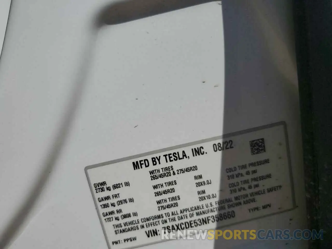 16 Photograph of a damaged car 7SAXCDE53NF358660 TESLA MODEL X 2022