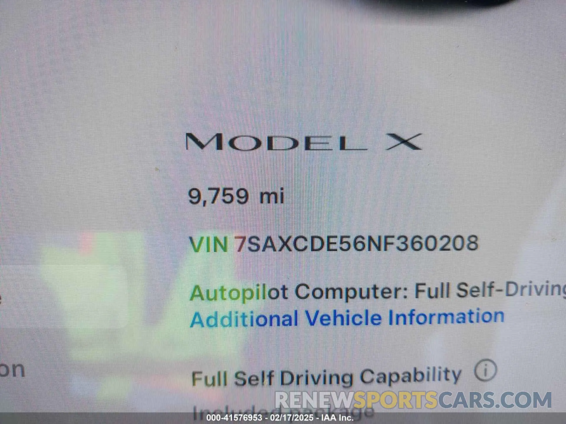 16 Фотография поврежденного автомобиля 7SAXCDE56NF360208 TESLA MODEL X 2022