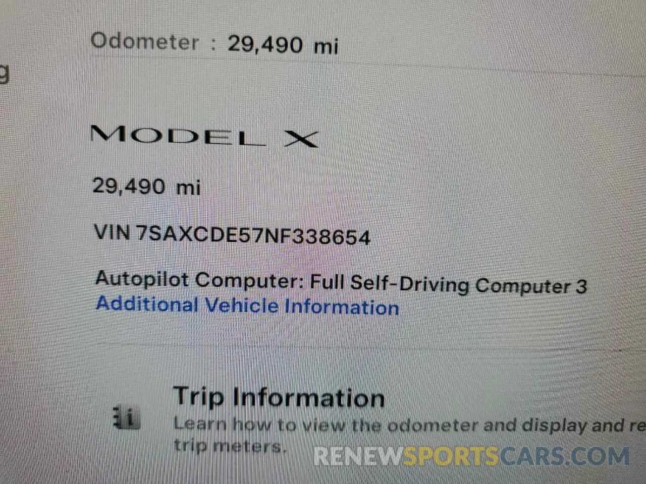 9 Фотография поврежденного автомобиля 7SAXCDE57NF338654 TESLA MODEL X 2022