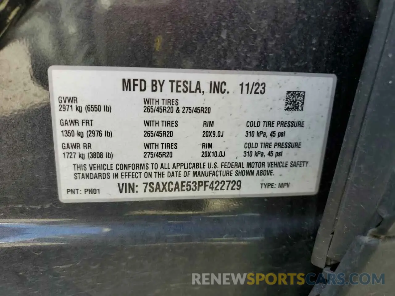 13 Photograph of a damaged car 7SAXCAE53PF422729 TESLA MODEL X 2023