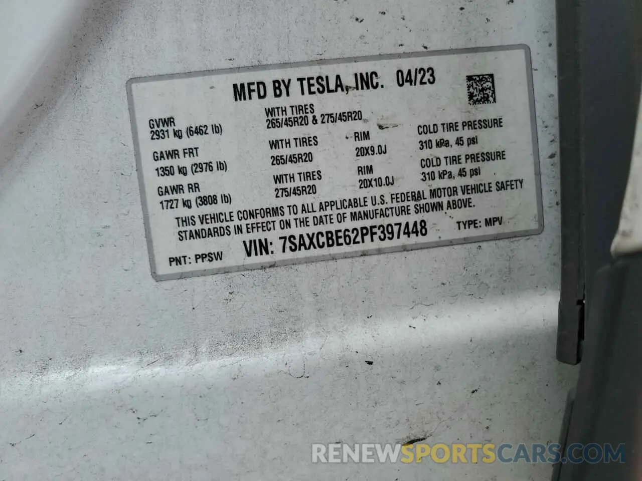 14 Photograph of a damaged car 7SAXCBE62PF397448 TESLA MODEL X 2023