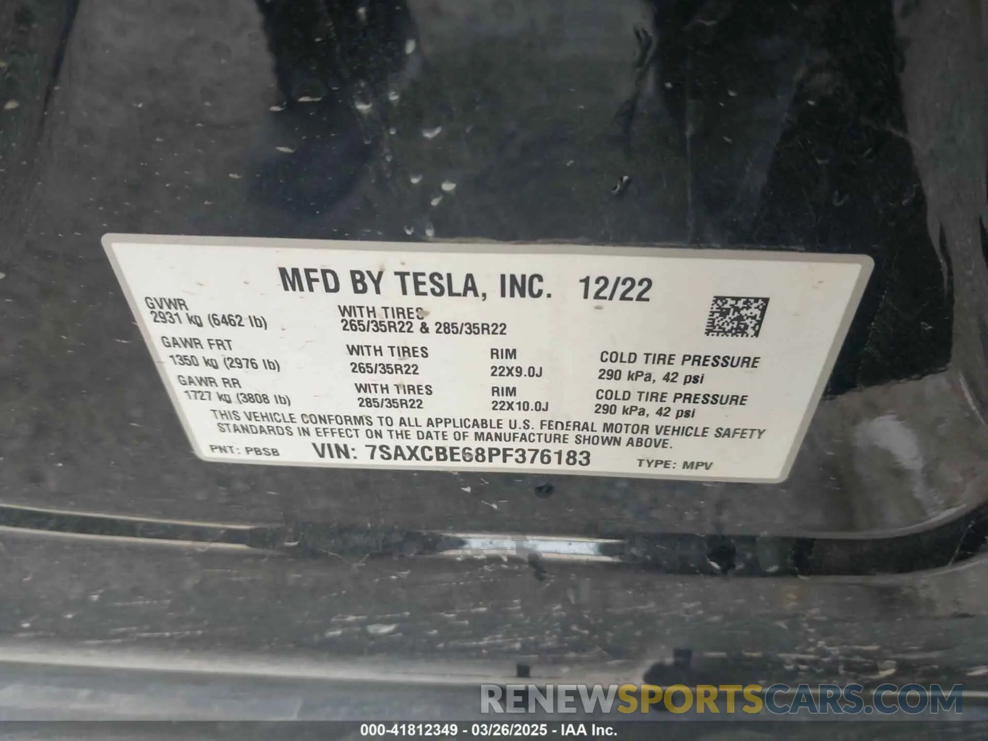 9 Photograph of a damaged car 7SAXCBE68PF376183 TESLA MODEL X 2023