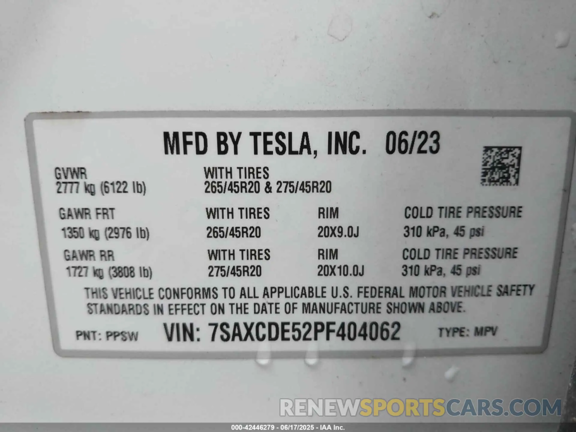 9 Фотография поврежденного автомобиля 7SAXCDE52PF404062 TESLA MODEL X 2023