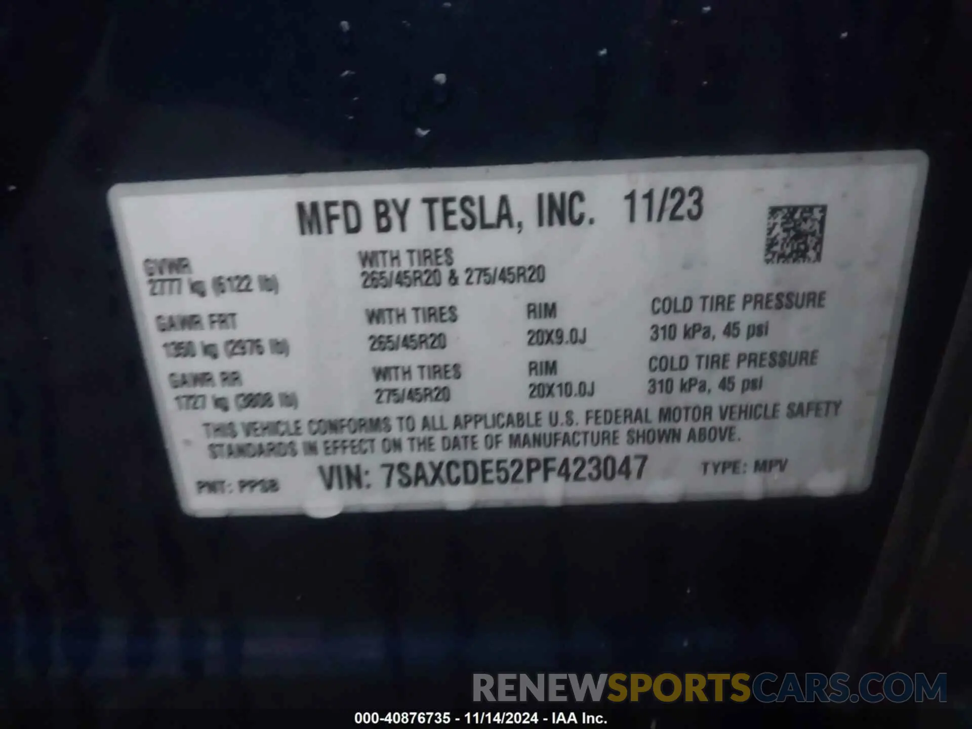 9 Фотография поврежденного автомобиля 7SAXCDE52PF423047 TESLA MODEL X 2023
