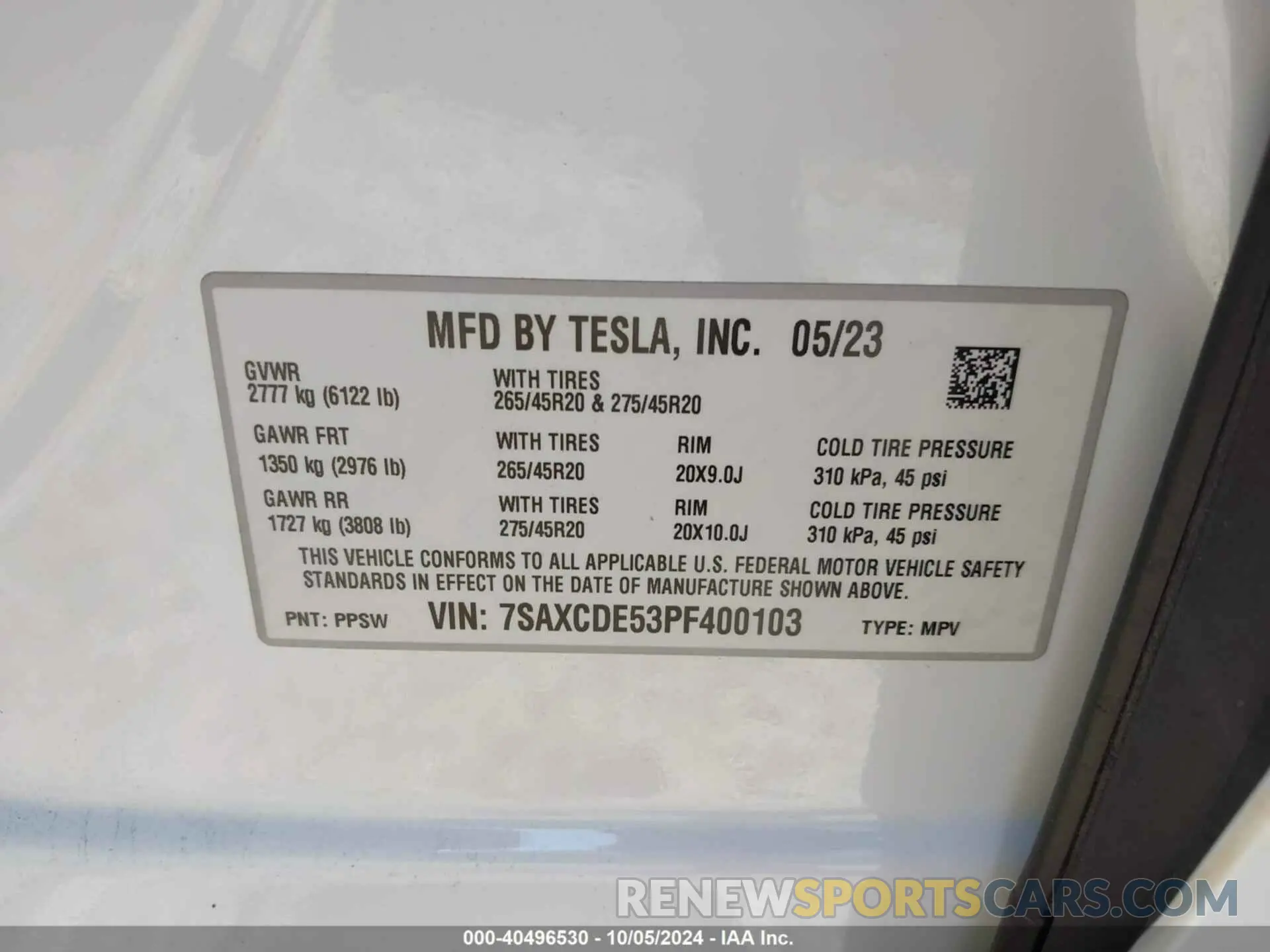 9 Фотография поврежденного автомобиля 7SAXCDE53PF400103 TESLA MODEL X 2023