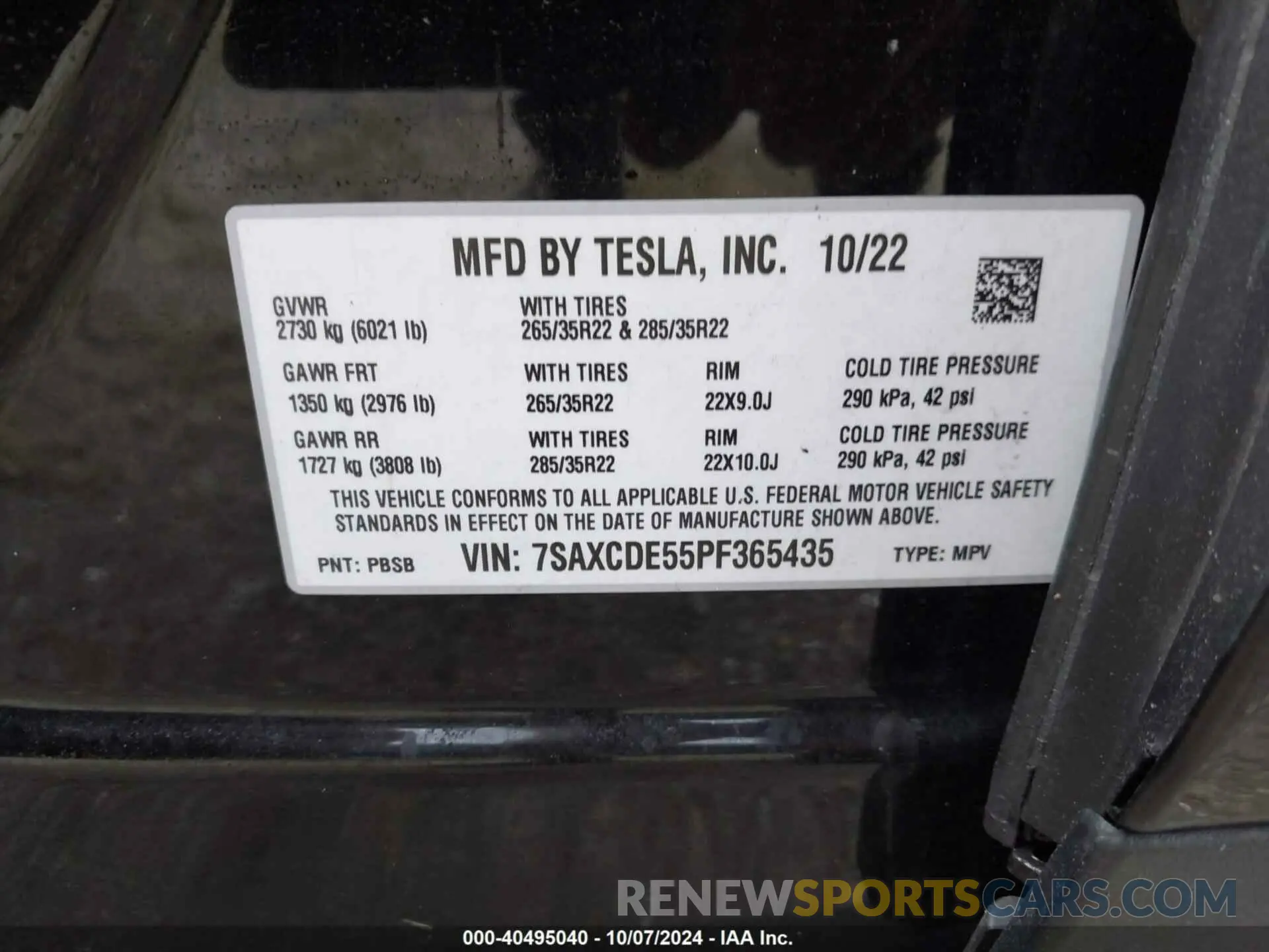 9 Фотография поврежденного автомобиля 7SAXCDE55PF365435 TESLA MODEL X 2023