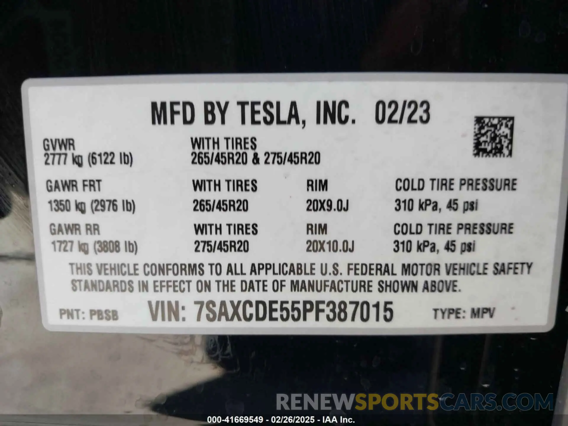 9 Фотография поврежденного автомобиля 7SAXCDE55PF387015 TESLA MODEL X 2023