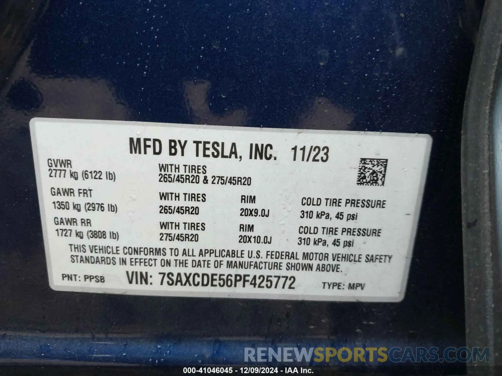 9 Photograph of a damaged car 7SAXCDE56PF425772 TESLA MODEL X 2023