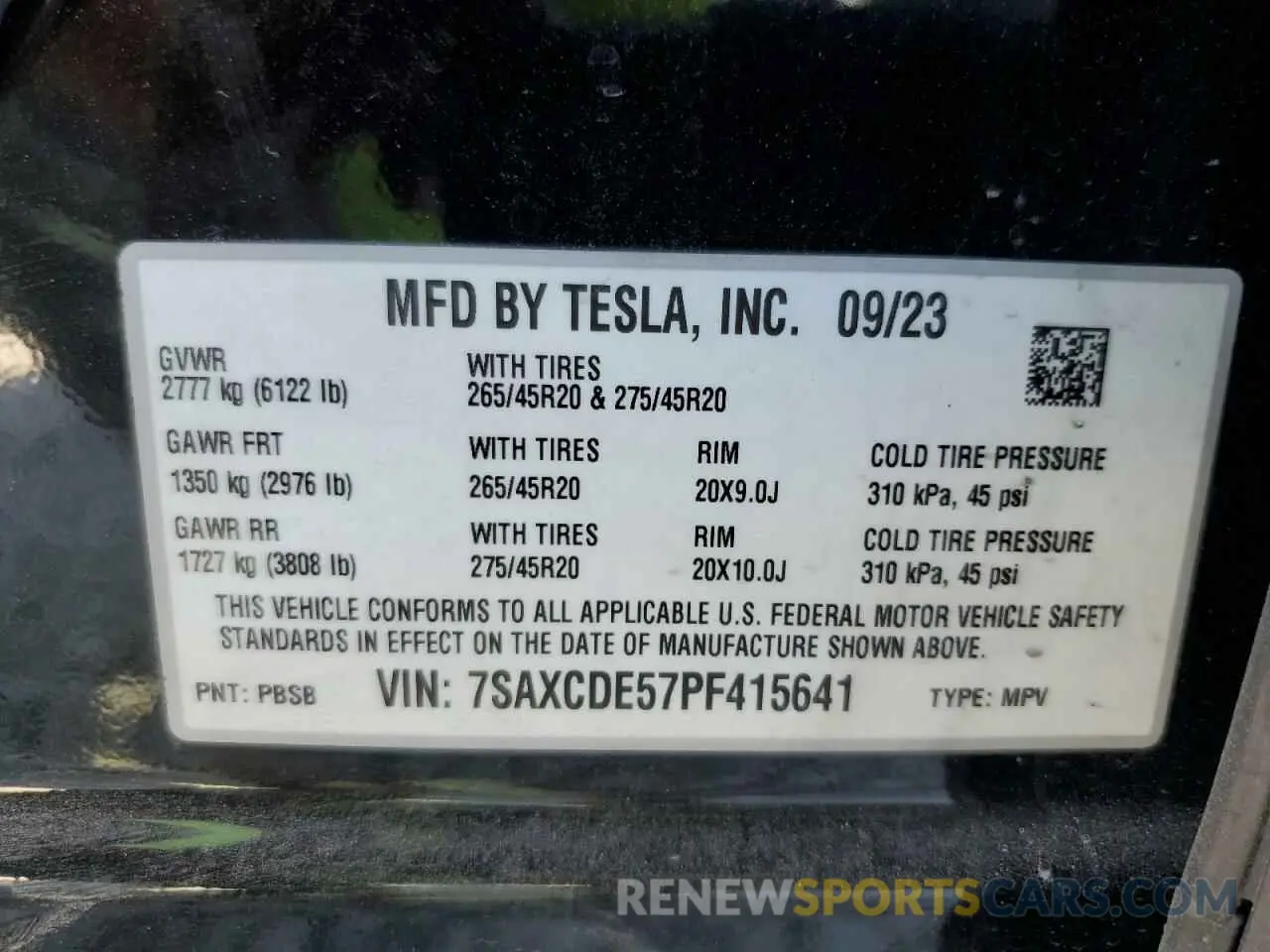 14 Photograph of a damaged car 7SAXCDE57PF415641 TESLA MODEL X 2023