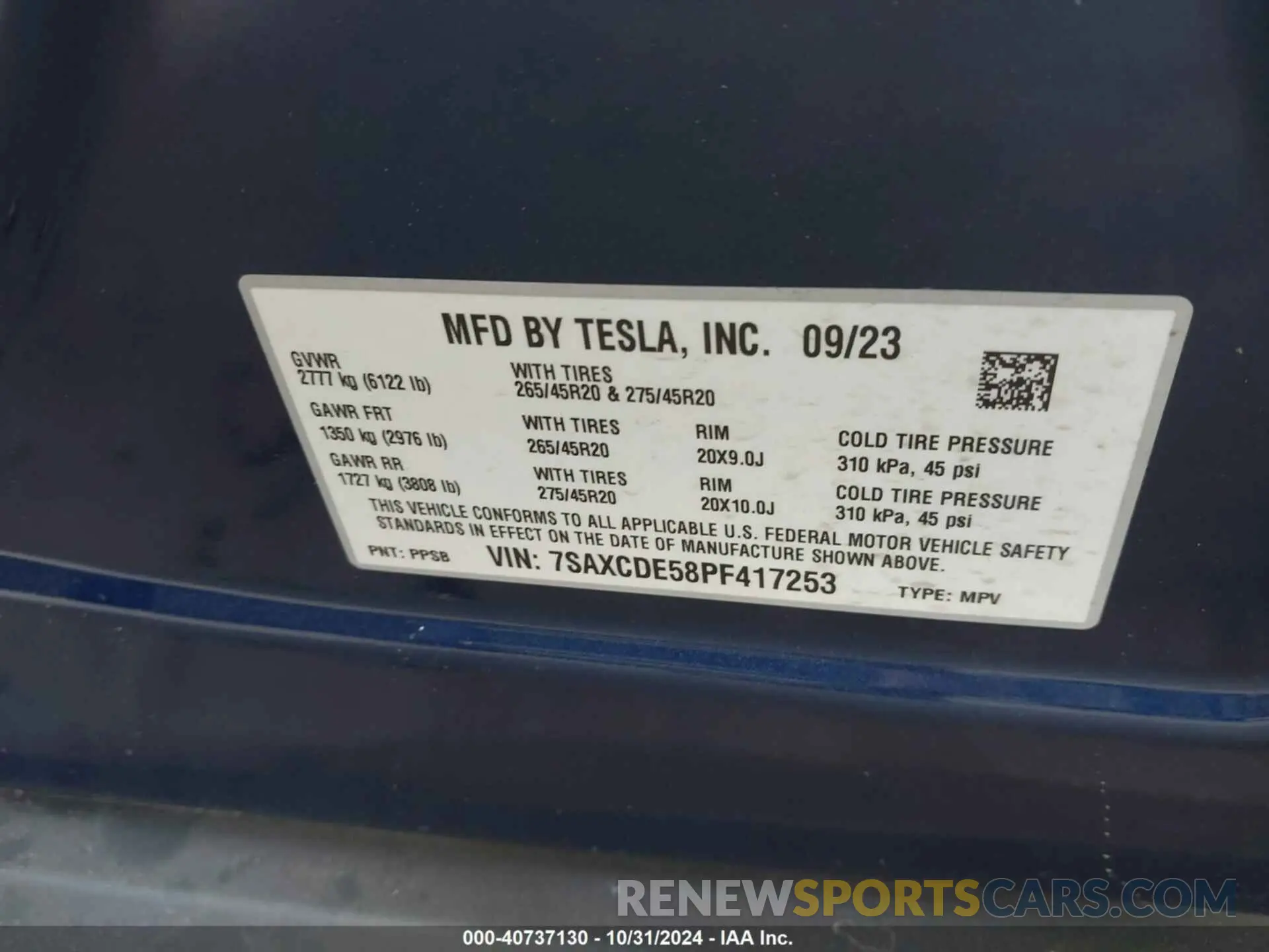 9 Photograph of a damaged car 7SAXCDE58PF417253 TESLA MODEL X 2023
