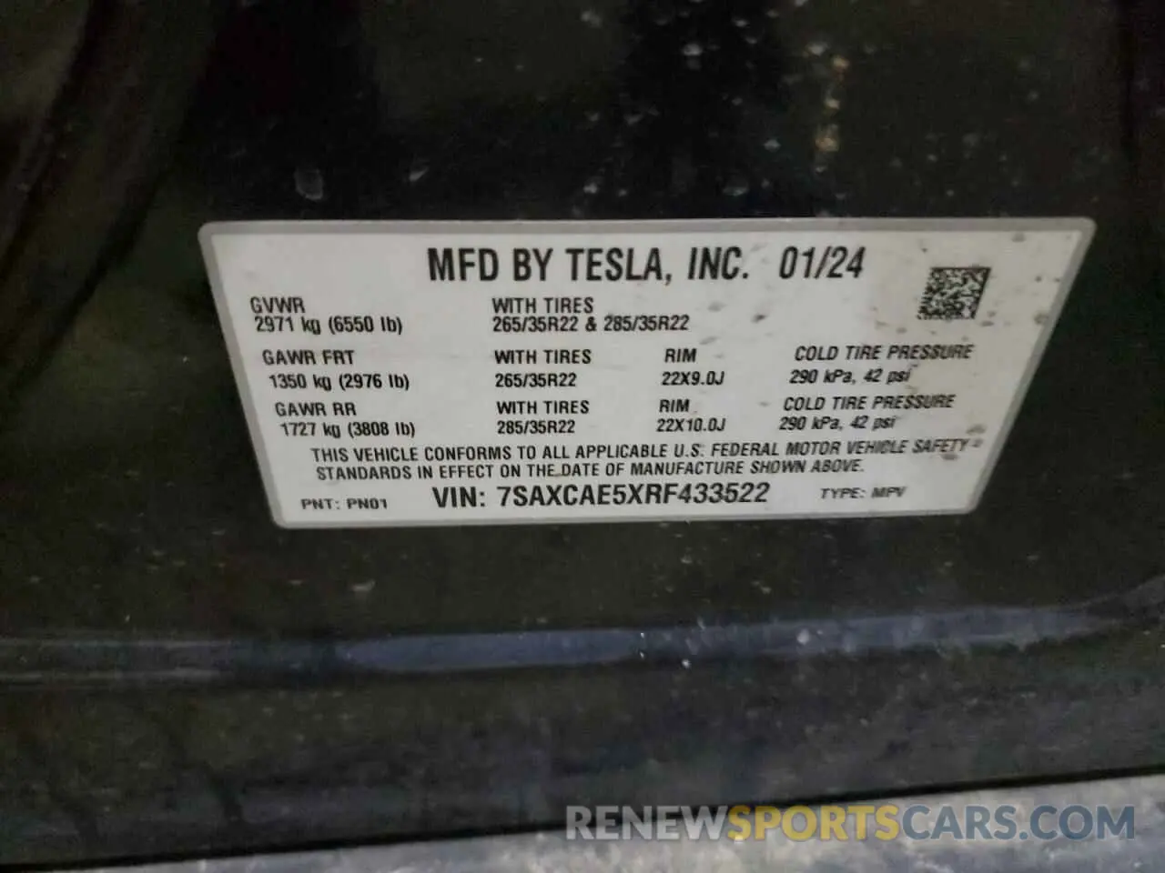 13 Фотография поврежденного автомобиля 7SAXCAE5XRF433522 TESLA MODEL X 2024