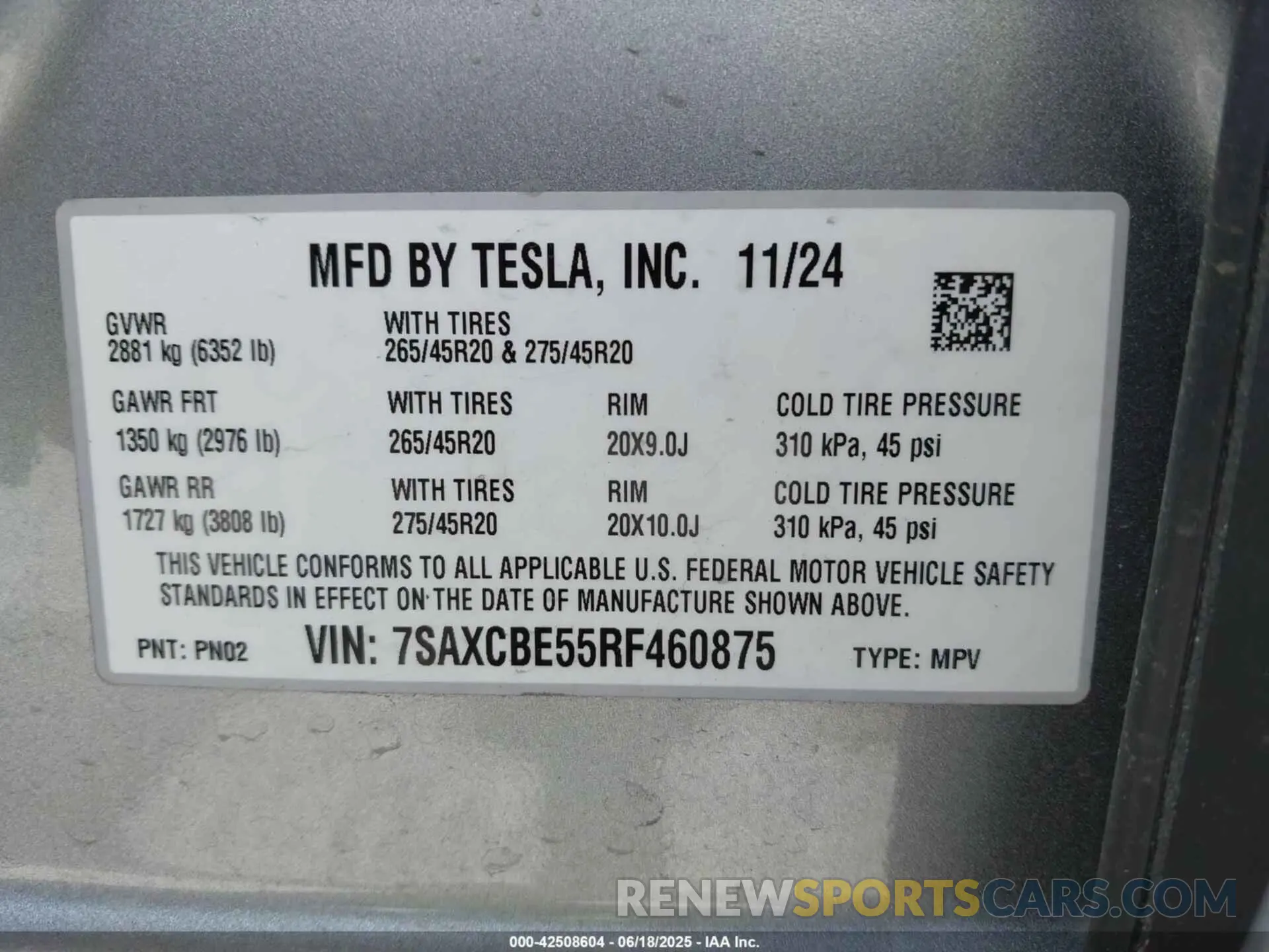 9 Фотография поврежденного автомобиля 7SAXCBE55RF460875 TESLA MODEL X 2024