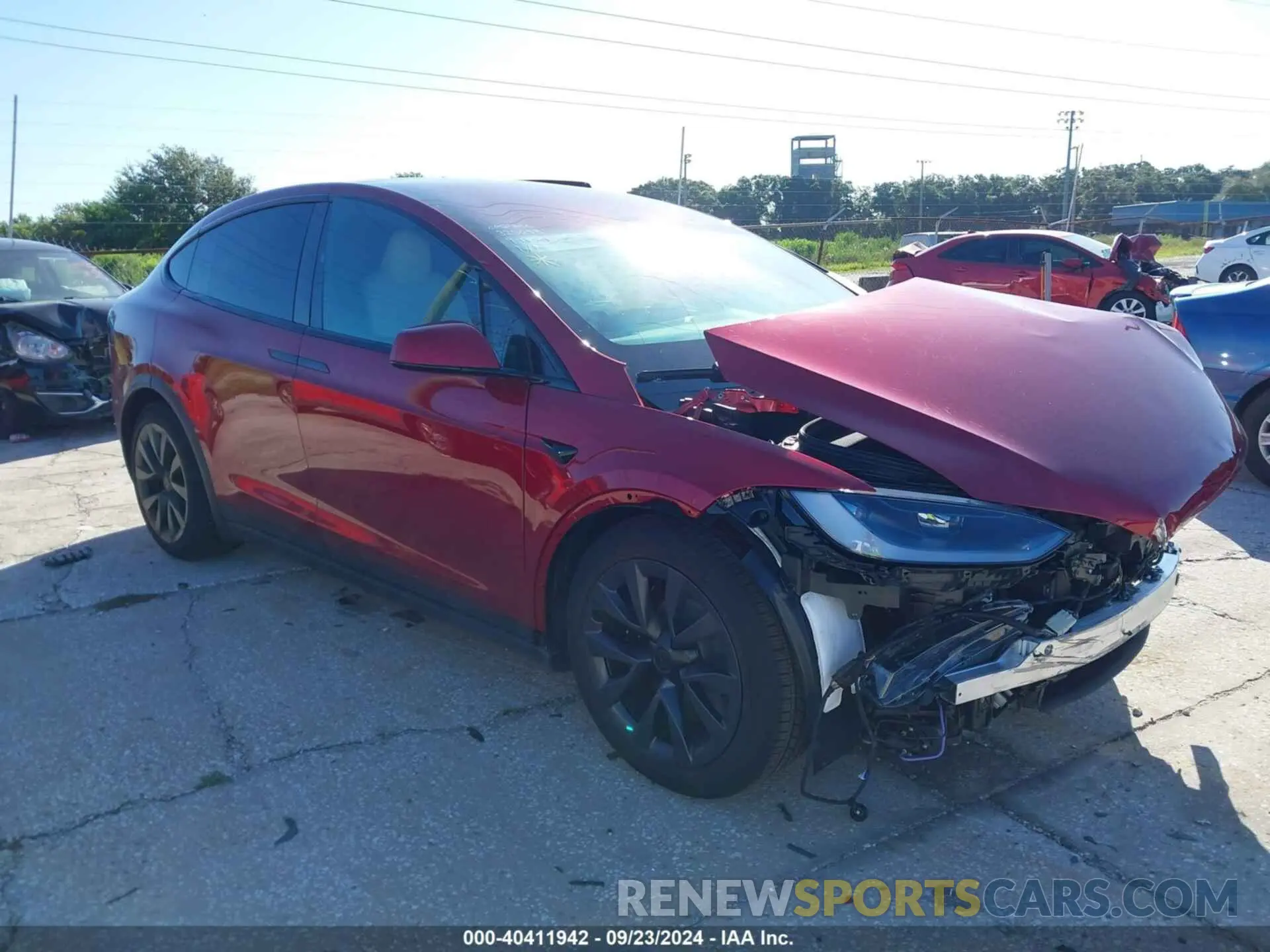 1 Фотография поврежденного автомобиля 7SAXCBE5XRF437477 TESLA MODEL X 2024