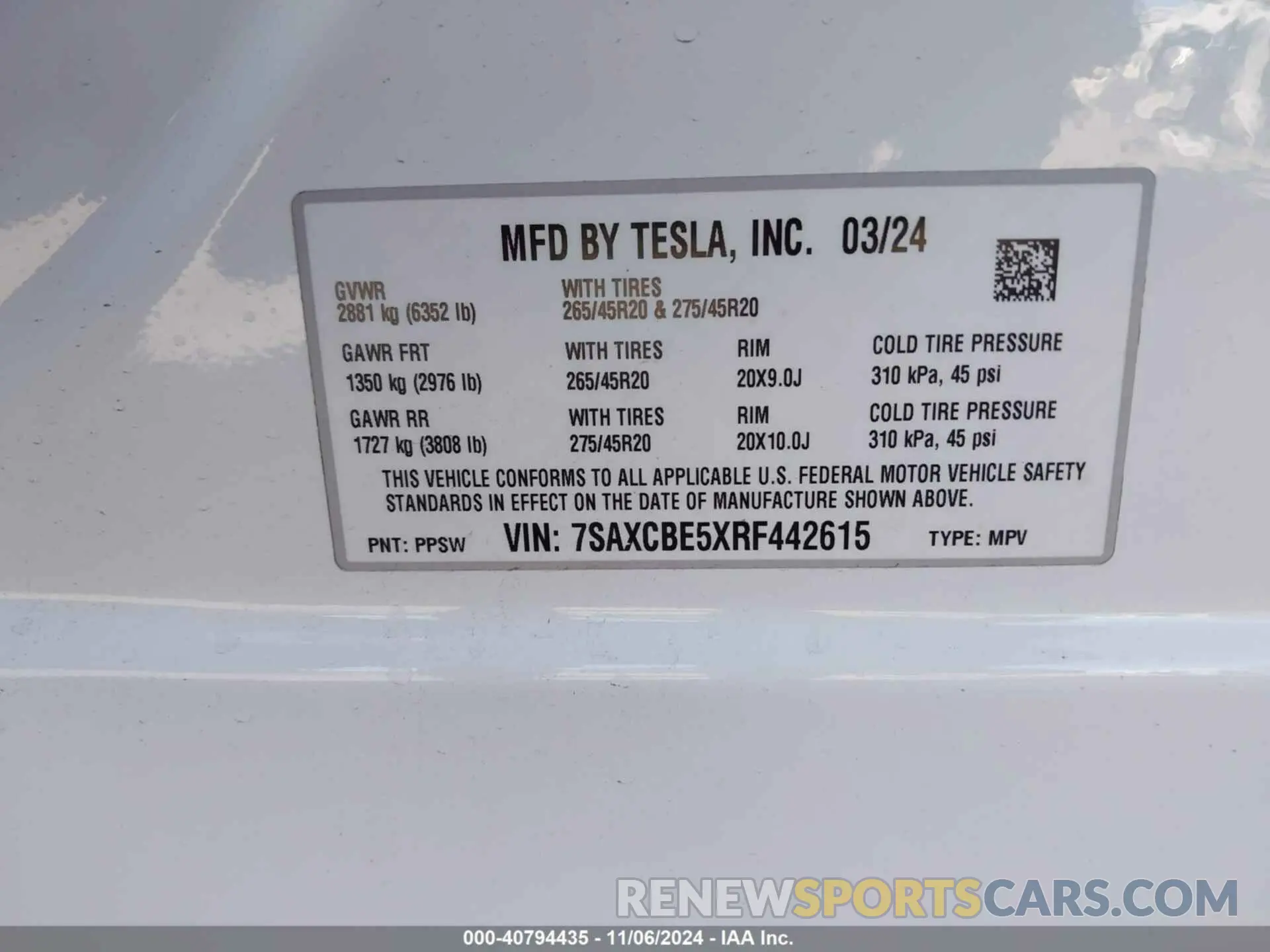 9 Photograph of a damaged car 7SAXCBE5XRF442615 TESLA MODEL X 2024