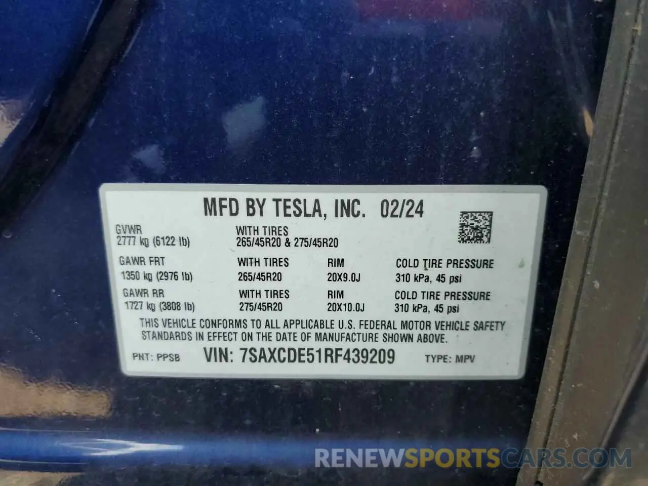 13 Фотография поврежденного автомобиля 7SAXCDE51RF439209 TESLA MODEL X 2024