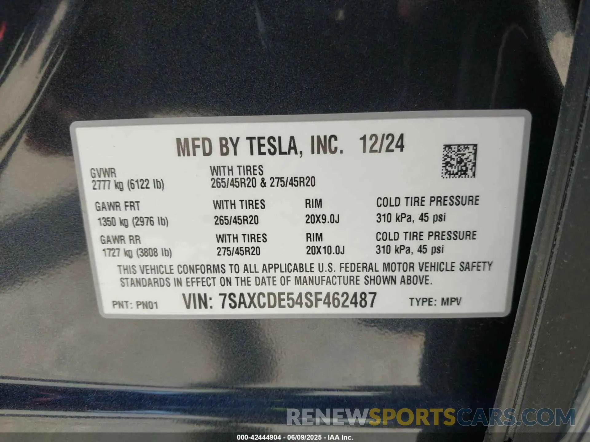 9 Photograph of a damaged car 7SAXCDE54SF462487 TESLA MODEL X 2025