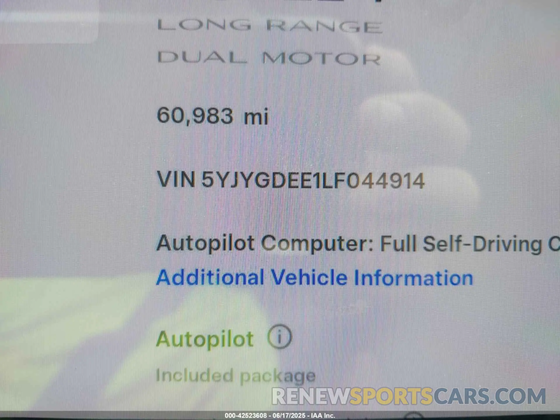 7 Photograph of a damaged car 5YJYGDEE1LF044914 TESLA MODEL Y 2020