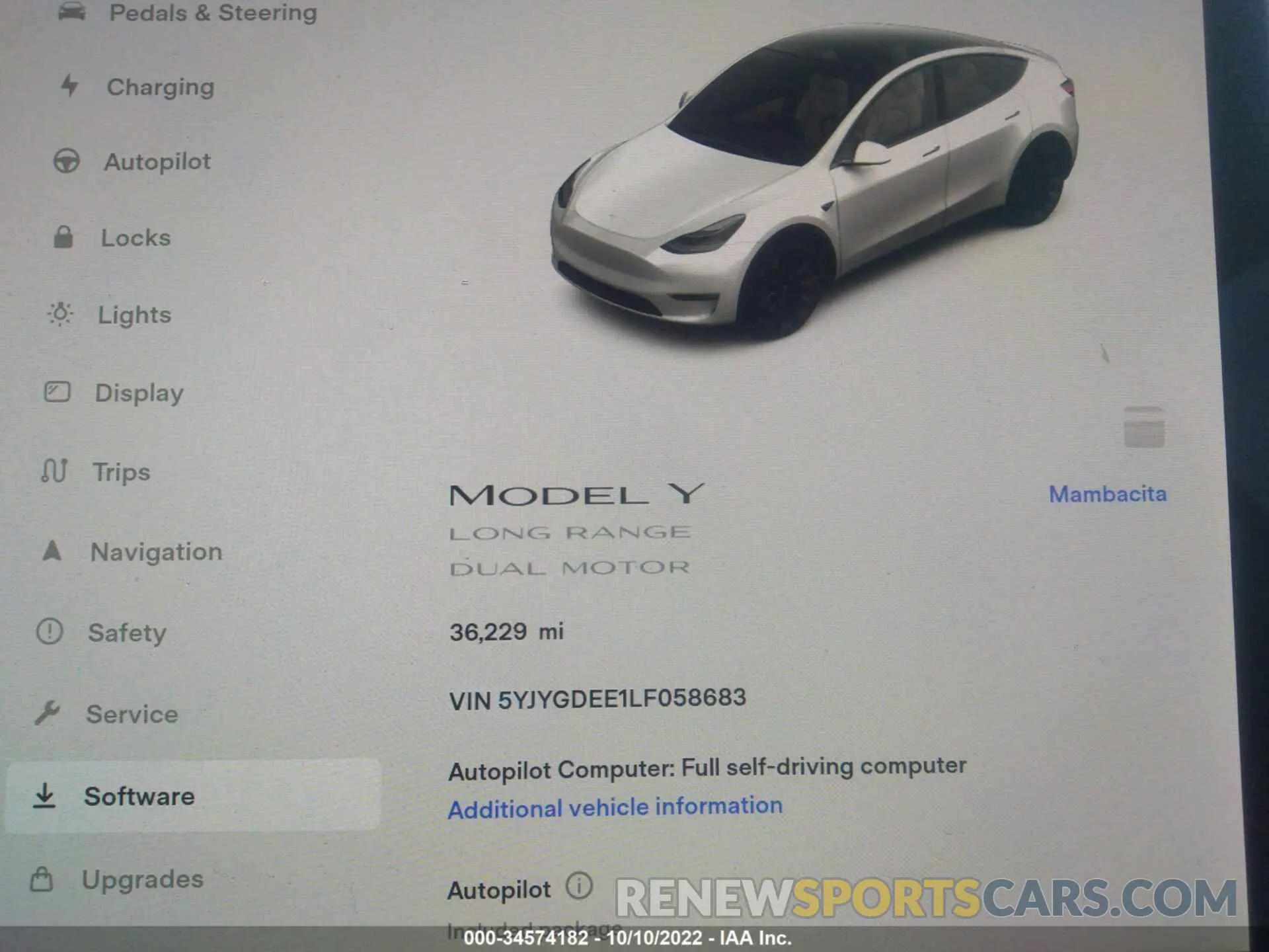 7 Photograph of a damaged car 5YJYGDEE1LF058683 TESLA MODEL Y 2020