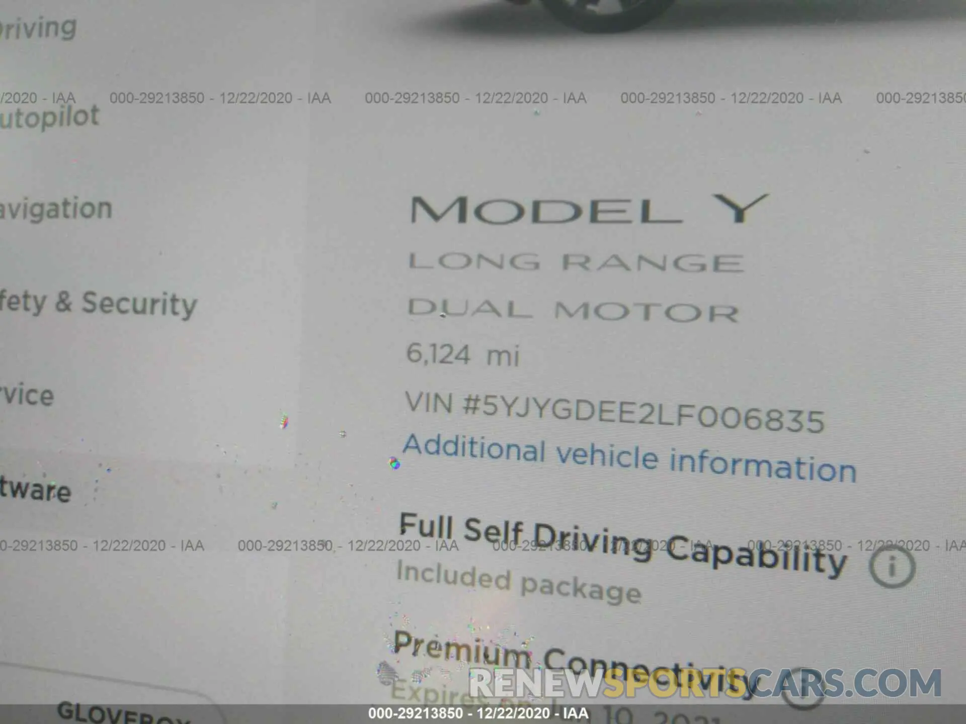 7 Photograph of a damaged car 5YJYGDEE2LF006835 TESLA MODEL Y 2020