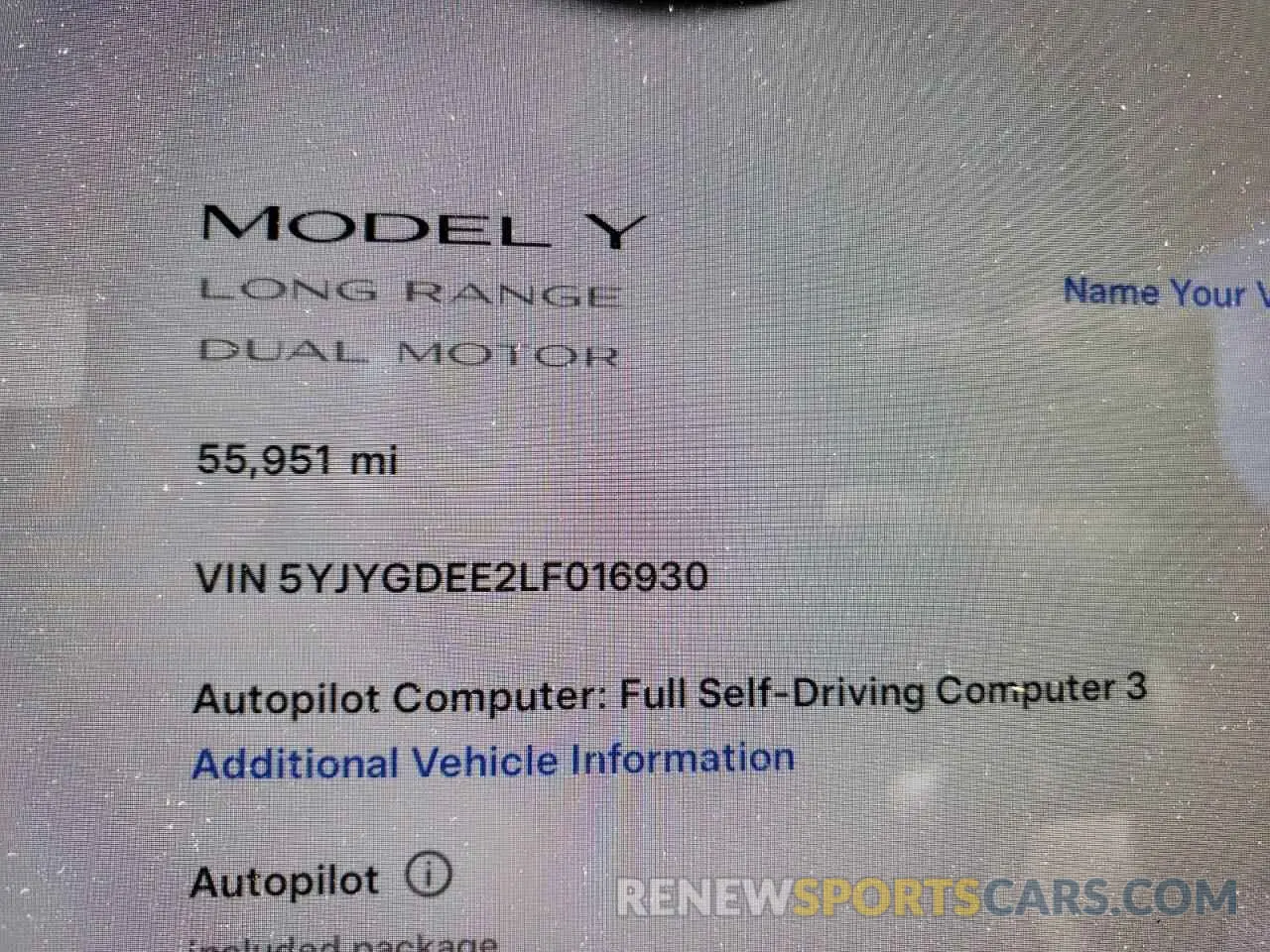 9 Photograph of a damaged car 5YJYGDEE2LF016930 TESLA MODEL Y 2020
