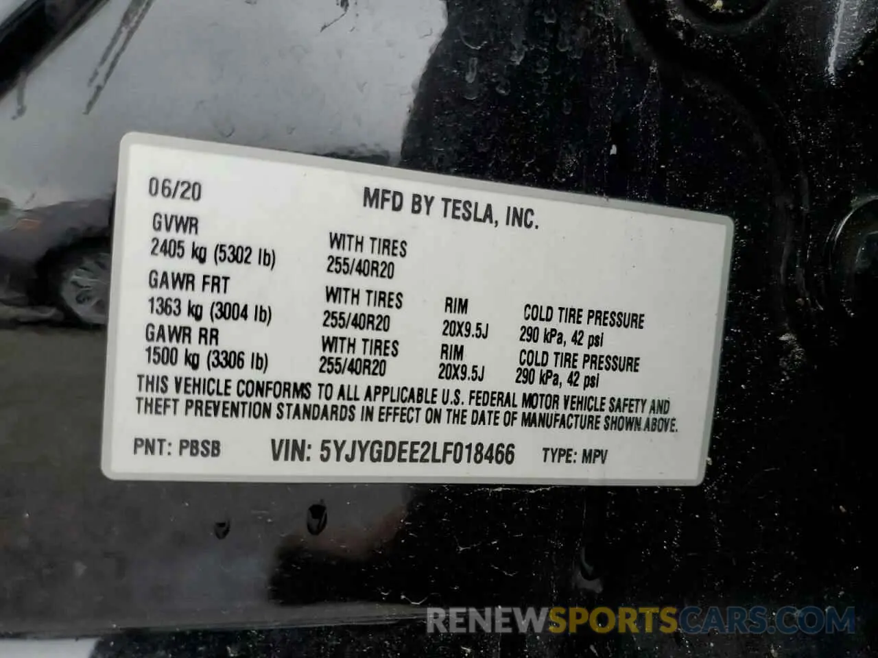 13 Фотография поврежденного автомобиля 5YJYGDEE2LF018466 TESLA MODEL Y 2020