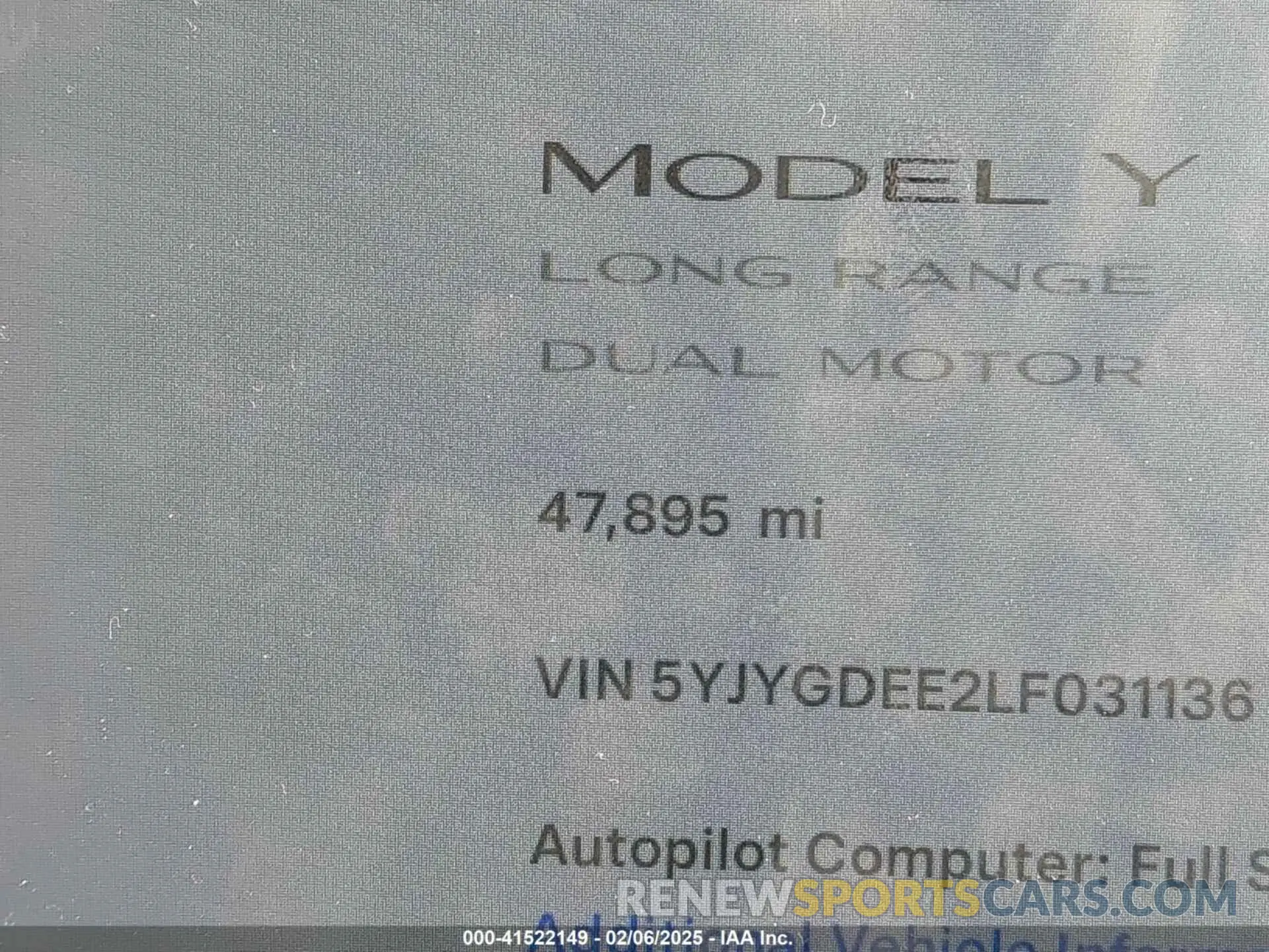 16 Photograph of a damaged car 5YJYGDEE2LF031136 TESLA MODEL Y 2020