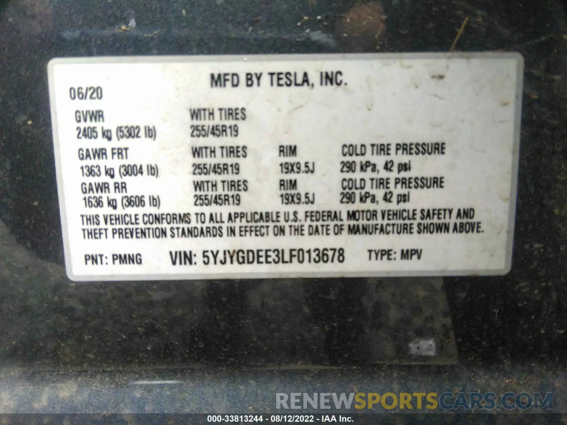 9 Photograph of a damaged car 5YJYGDEE3LF013678 TESLA MODEL Y 2020