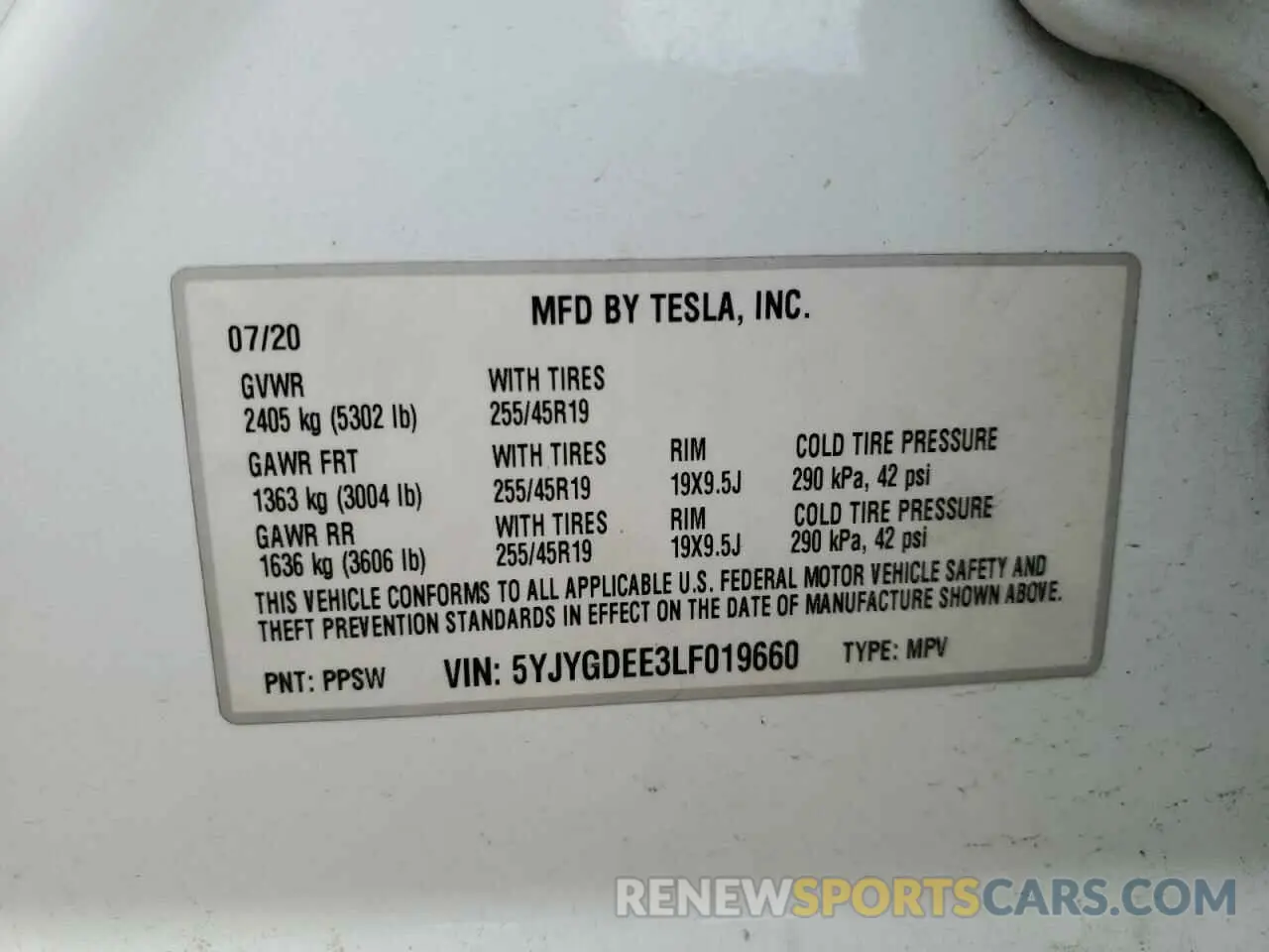 13 Photograph of a damaged car 5YJYGDEE3LF019660 TESLA MODEL Y 2020