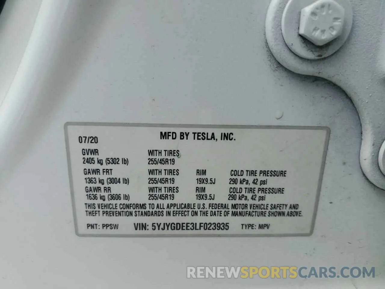 14 Photograph of a damaged car 5YJYGDEE3LF023935 TESLA MODEL Y 2020
