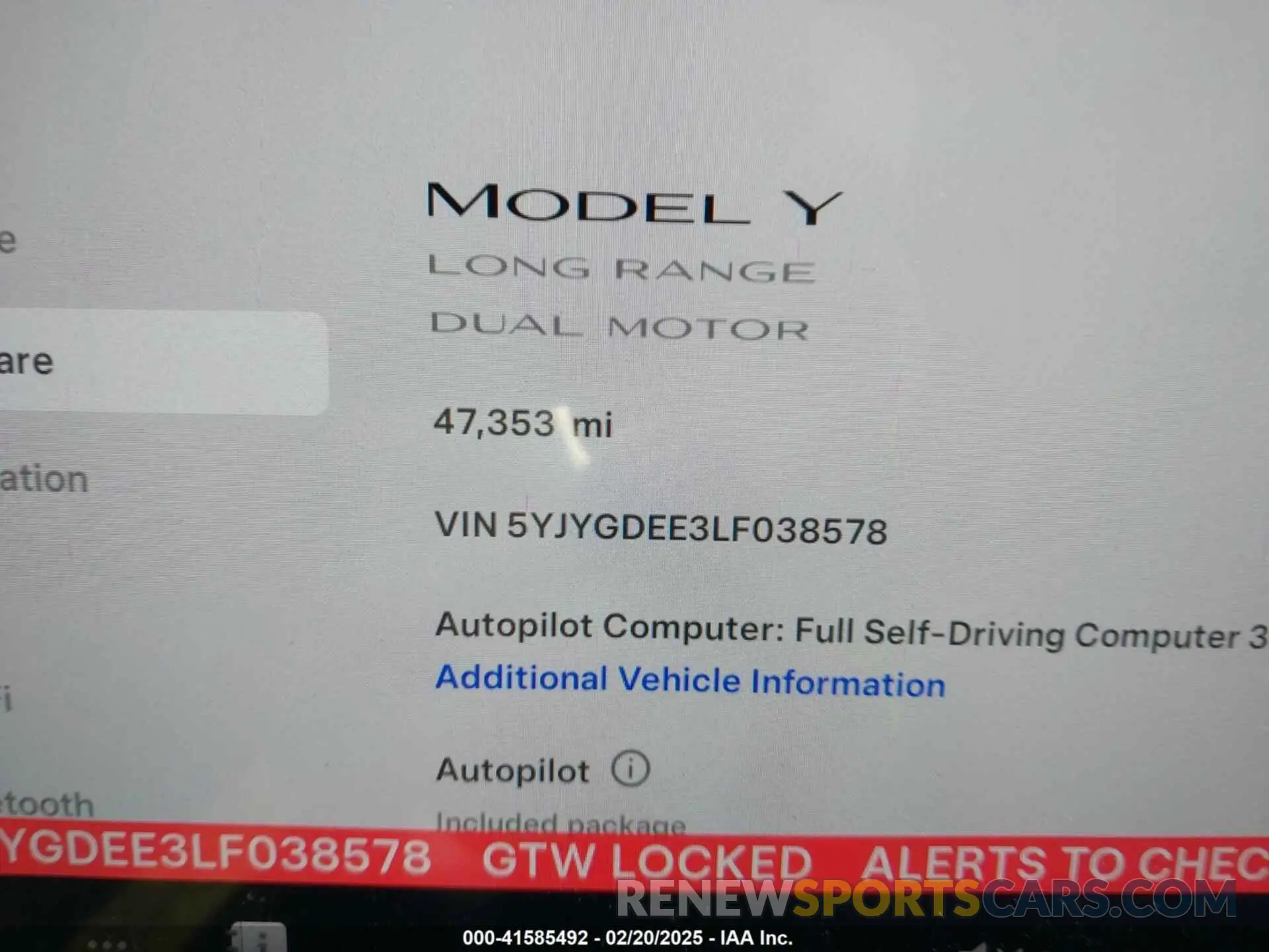16 Фотография поврежденного автомобиля 5YJYGDEE3LF038578 TESLA MODEL Y 2020