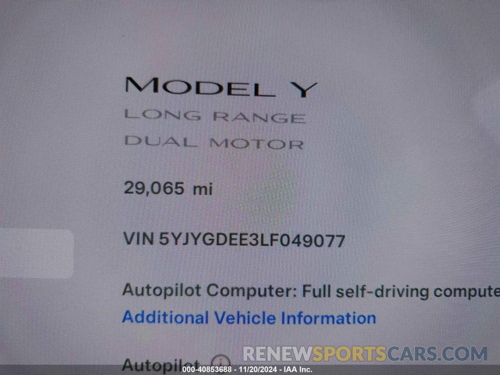 17 Photograph of a damaged car 5YJYGDEE3LF049077 TESLA MODEL Y 2020